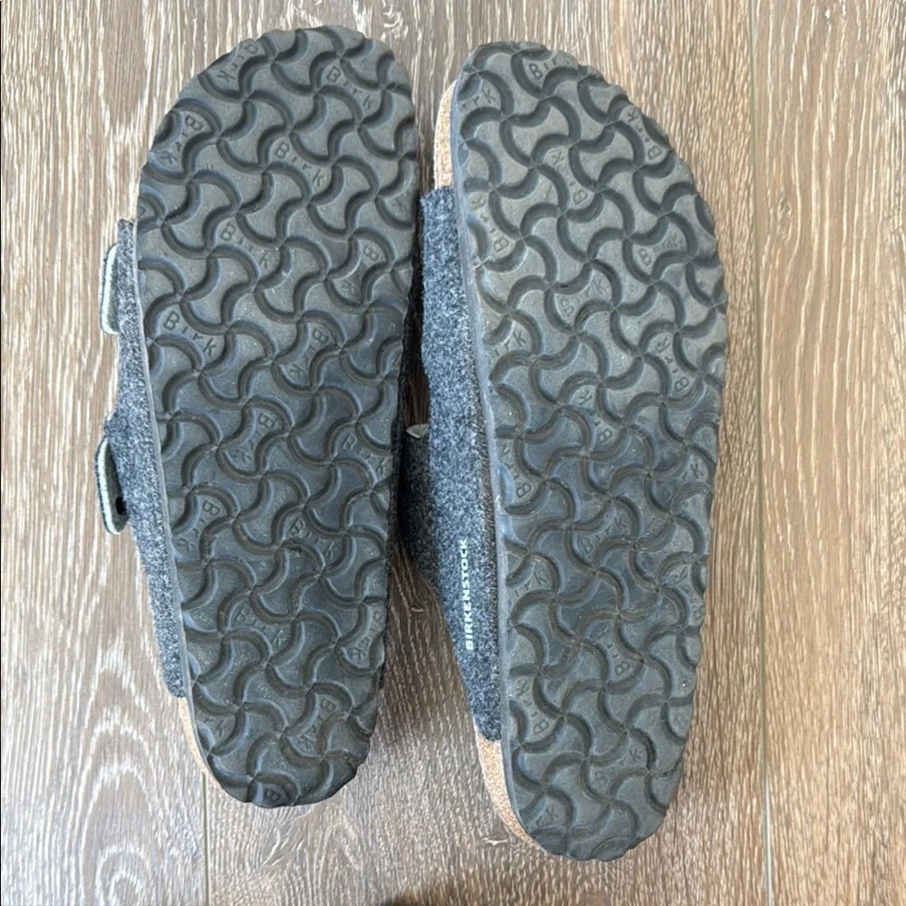 Birkenstock Charcoal Wool Slides. Size 42. Worn Once. Super cute! - Picture 4 of 4